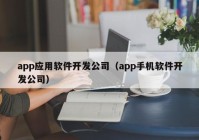 app应用软件开发公司（app手机软件开发公司）