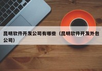 昆明软件开发公司有哪些（昆明软件开发外包公司）