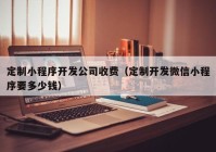 定制小程序开发公司收费（定制开发微信小程序要多少钱）