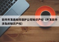 软件开发商如何保护公司知识产权（开发软件涉及的知识产权）