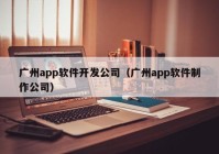 广州app软件开发公司（广州app软件制作公司）