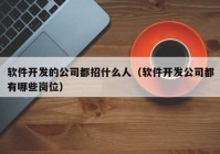 软件开发的公司都招什么人（软件开发公司都有哪些岗位）