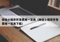 微信小程序开发费用一览表（微信小程序开发费用一览表下载）