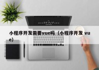 小程序开发需要vue吗（小程序开发 vue）