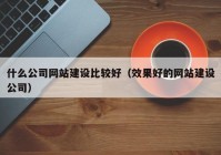 什么公司网站建设比较好（效果好的网站建设公司）